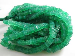 Nouveauté : Perles Heishi en Onyx Vert 100% Naturel, Lisses, 5mm, 16 Pouces, Forme Carrée, Certifiées par un tiers, PME GemsBeads Jewelry - Product Image 2