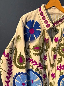 Handmade Vintage Suzani Embroidered <b>Jacket</b> Women Quilted Cotton Coat Boho Chic Winter Outerwear Cotton Open Front <b>Jacket</b> - Product Image 3