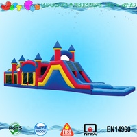 Maison gonflable personnalisée commerciale, mur d'escalade coloré gonflable avec toboggan, combo gonflable