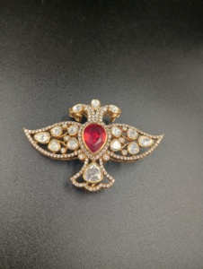 Broche en Forma de Planta Alada Chapado en Oro para Mujer, Joyería de Regalo - Product Image 3