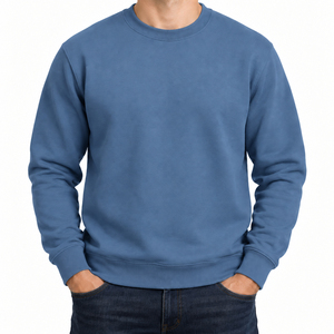 Sudadera de invierno extragrande para hombre 100% algodón, de gran venta, bicolor, con cremallera, efecto lavado a la piedra, con logotipo bordado personalizado y apliques - Product Image 3