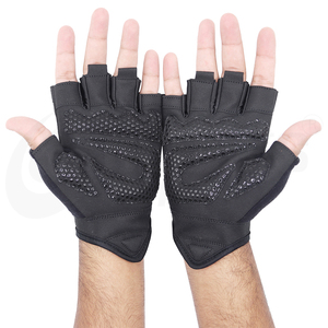 Non <b>Slip</b> Padded Palm Protection Breathable Lightweight <b>Half</b> Finger Unisex Gym Gloves Adjustable Wrist Strap Mesh Back Comfort - Product Image 2