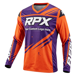Maillot de motocross RPX personnalisé par sublimation, orange, violet, blanc, manches longues, prix de gros - Product Image 3