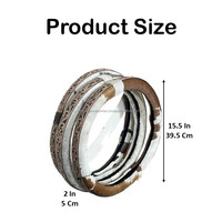 Housse de protection et de décoration pour volant de voiture en cuir de vachette véritable, faite à la main, pour l'Expo de Mars – Accessoire d'intérieur de voiture de luxe