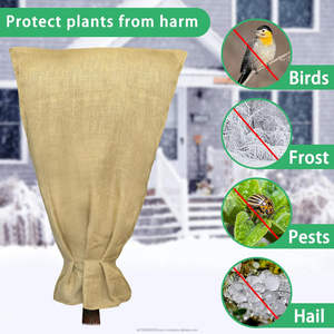 70" X 45" 100% Jute Twill Eco-Friendly Reusable Burlap Winter <b>Plant</b> <b>Cover</b> Bags-Frost & Freeze Protection Sacks - Product Image 3