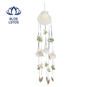 Campanas de Viento de Conchas Marinas Naturales Hechas a Mano, Estilo Playa, Decoración Colgante para Hogar, Jardín, Patio y Regalos - Product Image 1
