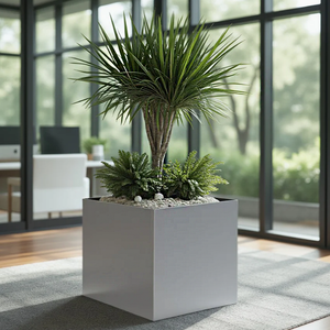 Jardinière en acier galvanisé noir mat. Ameublement intérieur et aménagement paysager. Personnalisation disponible. - Product Image 2