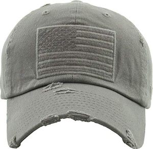 Casquette de baseball en coton délavé personnalisée avec patch drapeau, casquette de haute qualité à 6 panneaux avec visière incurvée et boucle métallique réglable - Product Image 6