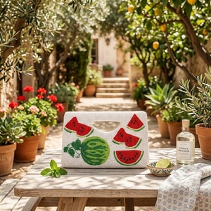 High Quality Handmade Watermelon Glass Beaded Clutch Bag Glass Beaded Handbag Party Beaded Clutch <b>Purse</b> in Wholesale Price - Product Image 2