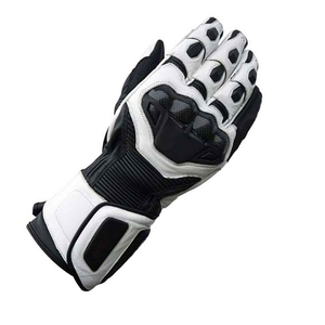 Motorcycle <b>Gloves</b> <b>Black</b> White <b>Leather</b> Wrist-Length Breathable Sporty Style Cycling Spring Autumn Polyester Lining Motorcycle <b>men</b> - Product Image 4