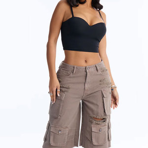 100% Cotton High Waist Denim <b>Shorts</b> for <b>Women</b> Breathable Casual Summer Denim <b>Shorts</b> Customizable Design Streetwear <b>Womens</b> <b>Shorts</b> - Product Image 1