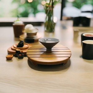 Modern 15cm Reusable Indonesian Teak Wood <b>Table</b> Mats Heat Resistant Protective Coasters and Trivets for Hot Dishes - Product Image 3