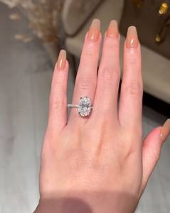 7 CT Oval Lab Grown Diamond Bridal Engagement <b>Ring</b> for Women | Luxury Gold Plated Wedding <b>Ring</b> | Promise Jewelry - Product Image 2