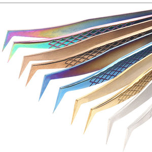 Pinzas para cejas de marca privada con punta de fibra, pinzas para extensiones de pestañas, pinzas para pestañas con logo personalizado, instrumentos de belleza de la mejor calidad - Product Image 2