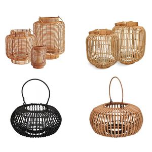 Vietrustic Stylish Woven <b>Lantern</b> Light <b>Hurricane</b> Candle Holder Bamboo Rattan <b>Lantern</b> Outdoor Hanging <b>Lanterns</b> - Product Image 1