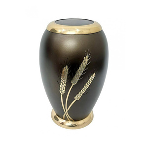 Classic American Style Brass Coffin Cremation Urn for Adult Pet <b>Memorial</b> Ashes Secure Lid Closure Eco-Friendly Customizable - Product Image 2