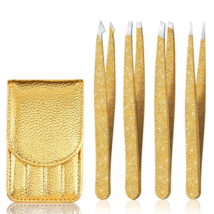 Pinzas Profesionales de Acero Inoxidable para Cejas, Diseño Inclinado, Colores Personalizados, Ligeras y Duraderas - Product Image 1