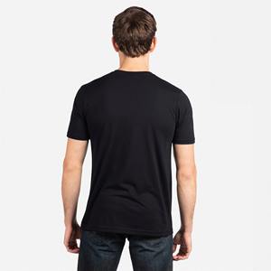 T-shirt homme en jersey 100% coton respirant 250GSM, personnalisable avec logo imprimé DTF, vêtement décontracté, couleur noire unie. - Product Image 2