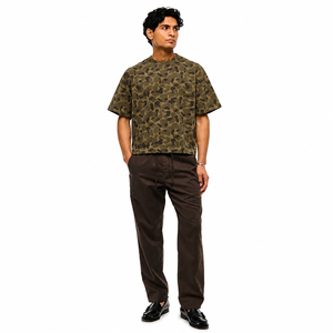 Camiseta de Manga Corta con Estampado de Camuflaje para Hombre, Corte Regular, Cuello Redondo, Estilo Casual, 100% Algodón Tejido - Product Image 6