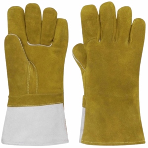 Heavy-Duty XL Construction <b>Gloves</b> Reinforced Cowhide Split Leather Anti-Vibration Abrasion Heat Resistant TPR Cotton Safety Cuff - Product Image 5