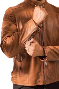 Veste de moto pour hommes en cuir de mouton véritable de haute qualité Stand d'hiver personnalisé Poche décorative High Street Made Pakistan - Product Image 2