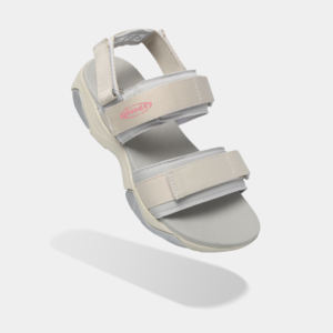 Sandalias Beige Gris para Mujer, Estilo Femenino, Punta Abierta, con Correa Elástica y Cinta de Nailon Resistente - Product Image 5