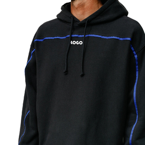 Nouveau sweat à capuche ovale pour homme, coupe ample, en mélange de coton et polaire, ajustement décontracté, logo personnalisé sur le devant, fabricant OEM ODM marque privée - Product Image 4
