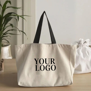 Bolsa hecha de material vegetal 100% algodón para compras diarias y viajes, reutilizable y ligera, con logotipo y tamaño personalizados. - Product Image 3