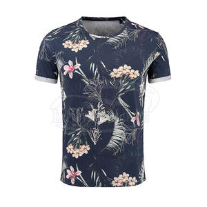 Camisetas de sublimación 3D impresas personalizadas para hombres, camisetas de punto transpirables de manga corta con cuello redondo, cuello teñido ajustado único - Product Image 1
