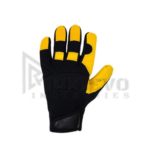 Gants de travail à doigts entiers, respirants, pour hommes et femmes, en polyester et cuir de vachette, gants de sécurité - Product Image 6