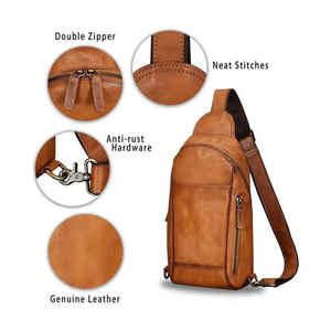 Wholesale Classic Fashion Crossbody Bag Pu <b>Leather</b> <b>Black</b> Messenger High Quality Unisex Sling Bag Waterproof Chain Strap - Product Image 6