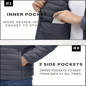 Chaqueta Acolchada para Hombre, Diseño Burbuja Extra Grande con Capucha, Logotipo de Diseñador, OEM, Alta Calidad, Color Negro, Personalizable - Product Image 5