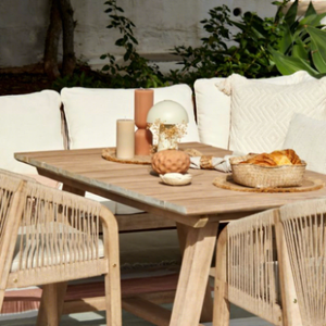 6 seater outdoor dining set or 8 seater garden furniture wood outdoor dining table modern garden set with cushions - Product Image 5