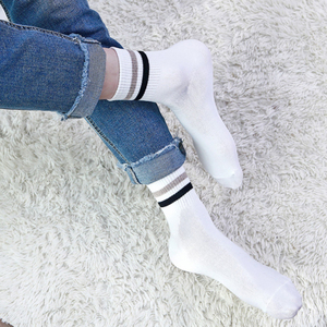 Made in Korea Men's Two-Stripe <b>Polyester</b>/Cotton Summer Sports Crew <b>Socks</b> Multi-color Knitted K08M Sports & Daily Use - Product Image 4