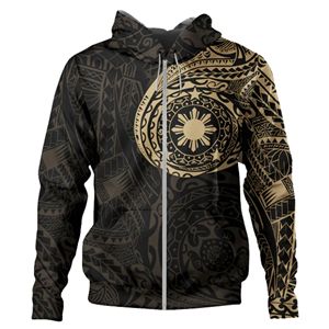 Men's Black <b>Gold</b> Tribal Print Hoodie Regular Fit Casual Sweatshirt Sublimation Printed Breathable Windproof Knitted 100% Autumn - Product Image 2