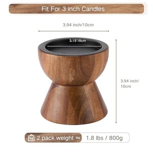 Aqdus Saleem AK-STK02 Portavelas Cuadrados Geométricos Apilables de Madera de Acacia Hechos a Mano para Decoración del Hogar |   Venta al por mayor - Product Image 2