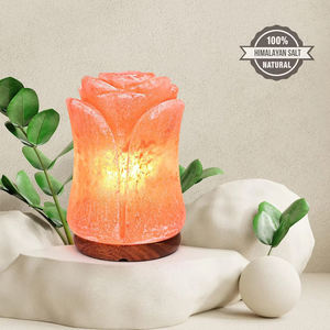 Lampe de sel rose naturelle sculptée à la main en forme de fleur, très tendance, pour la purification de l'air, artisanat unique à vendre - Product Image 5