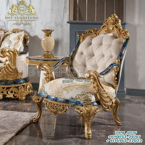 Juego de sofás de madera de teca tallada a mano para sala de estar, conjunto de sofás de aspecto único y Majestic para la sala de estar, artesanía india, conjunto de sofá dorado tradicional - Product Image 3