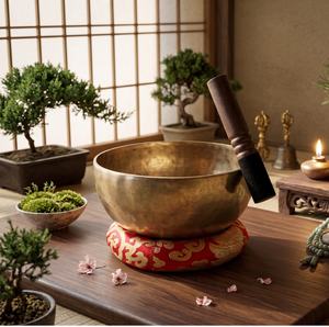 Bol chantant tibétain en laiton - Guérison des chakras bouddhistes et méditation - Bol sonore - Décoration d'intérieur - Fait main - Prix bas - Product Image 2