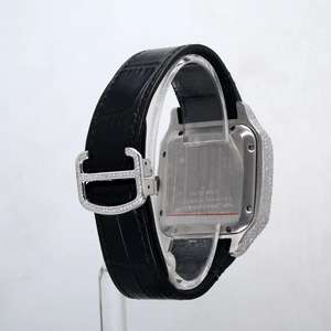 Reloj de pulsera de cuero de lujo con diamantes de moissanita estilo hip hop para hombre - Product Image 3