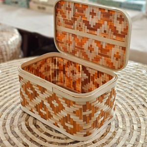 Eco-Friendly Bamboo Storage <b>Box</b> <b>Lid</b> Vintage Style Handwoven Decorative Patterned Bamboo Gift <b>Box</b> Sustainable Natural <b>Small</b> Large - Product Image 3