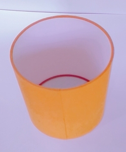 Coprilampada cilindrico lungo in lino giallo di alta qualità con attacco E27 per paralume da testiera e lampada da terra - Product Image 3