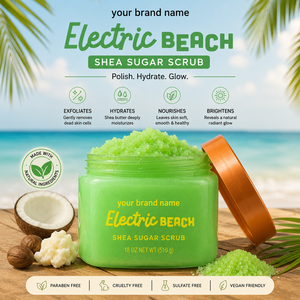 Electric Beach Shea Sugar <b>Body</b> <b>Scrub</b> OEM Private Label Exfoliating Moisturizing <b>Body</b> Polish with Sugar Crystals Shea Butter - Product Image 3