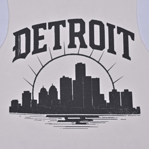 Débardeur en coton sans manches pour homme, qualité supérieure, imprimé skyline de Detroit, col rond, coupe décontractée, jersey respirant - Product Image 6