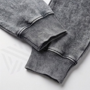 Breathable Fabric Acid Wash Tracksuit Set Gym Fitness Wear <b>Pullover</b> <b>Men</b> Custom Logo Streetwear Training Sports Apparel - Product Image 6