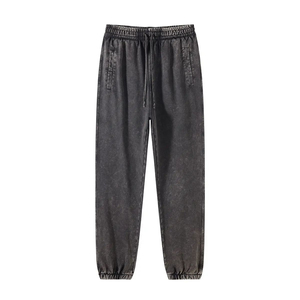 Custom Breathable Jogging Heavyweight Canvas Flared Sweatpants logo Cotton Vintage Wash Sports Women's Jogger <b>Pants</b> - Product Image 5