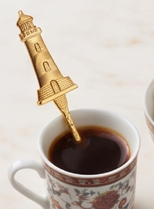 Cucharas de Té Doradas con Diseños de Timón de Barco, Ancla, Brújula, Faro y Sirena, Aptas para Lavavajillas, Juego de Cubiertos para Fiestas - Product Image 4
