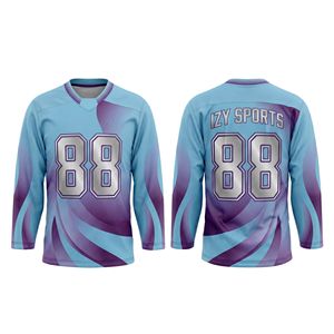 Maillot de hockey à col en V avec motif abstrait vert citron sublimé, en polyester respirant, vêtements d'entraînement à manches longues - Product Image 4