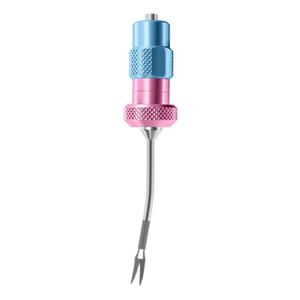 Ciseaux micro-pliables à pointe courbée de calibre 19 avec lames crantées, instrument chirurgical ophtalmique de précision - Product Image 3