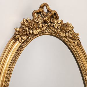 Luxury <b>Gold</b> Oval Wall <b>Mirror</b> Ornate Floral Frame Vintage Decorative Bathroom Bedroom Living Room Home Decor Accent <b>Mirror</b> - Product Image 3